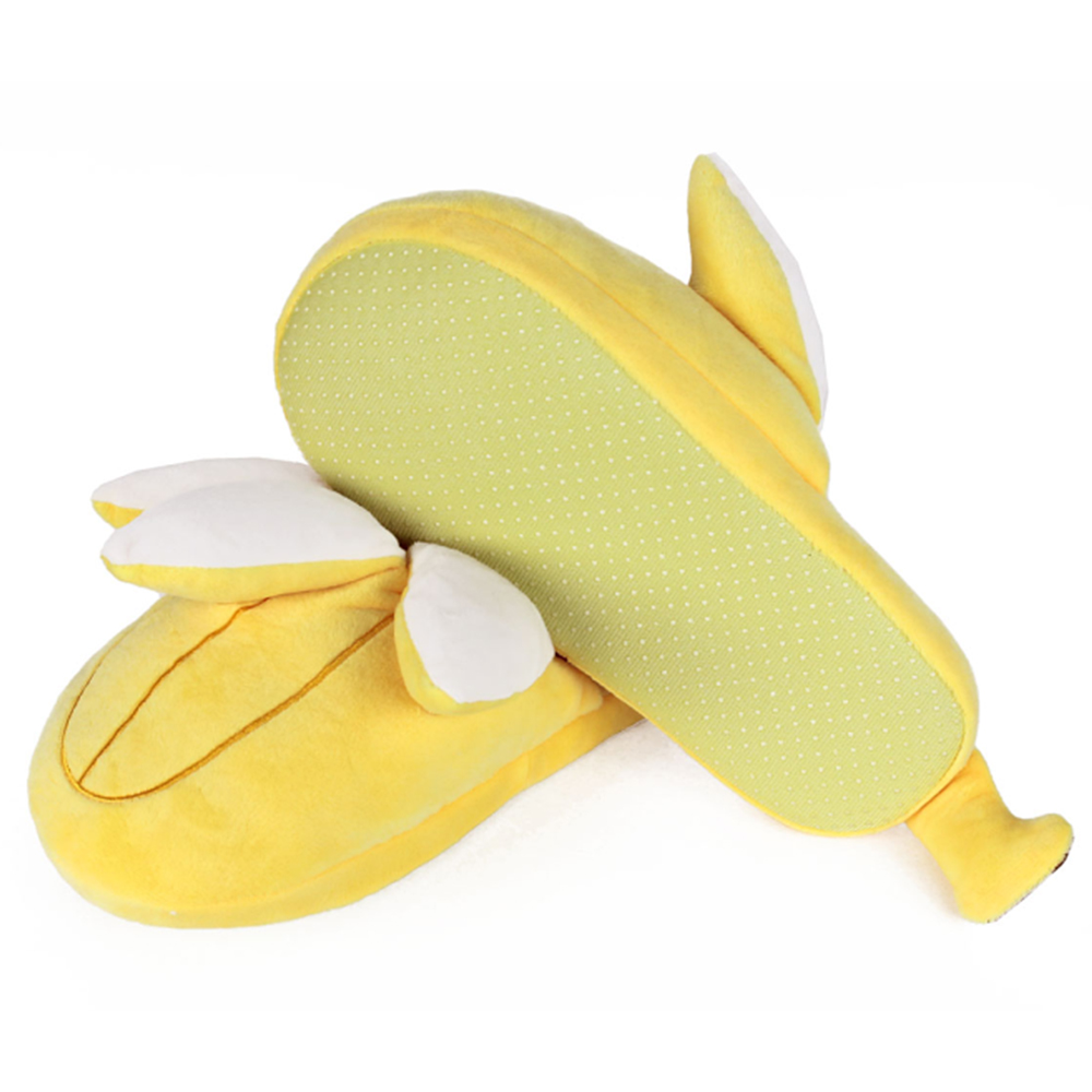 ʻO nā kāmaʻa hoʻoilo maʻamau ʻo Unisex Banana Plush Slippers no nā mākua