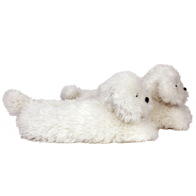 Custom Color Cute Animal Bichon Frize Plush Slippers