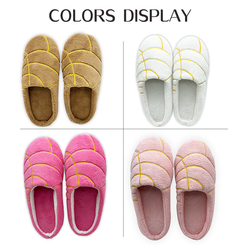 Concha Cute Bread Slippers-colors បង្ហាញ