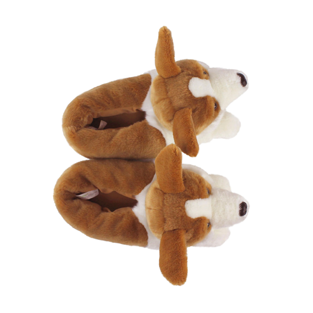 Sliperi Corgi Plush Sliperi Cŵn Mae Un Maint yn gweddu i'r rhan fwyaf o sliperi anifeiliaid ciwt