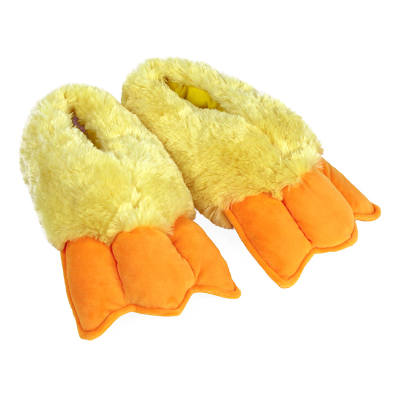 Pantoufles pieds de canard en peluche, nouveauté, chaussures de maison personnalisées avec animaux