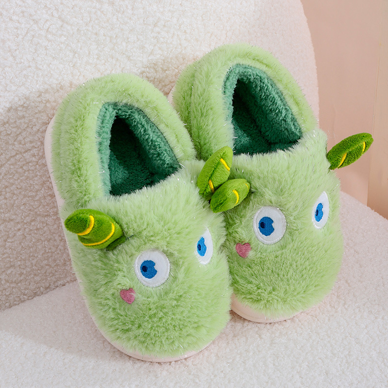 Fa'asinomaga Manalelei Deer Baby Cotton Slippers Funny Winter Plush Indoor & Outdoor Kids Child Shoes
