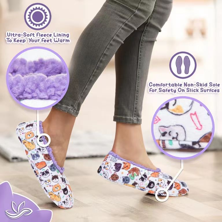 Sandal Hewan Kucing Fuzzy untuk Wanita Sepatu Rumah Hewan Lucu