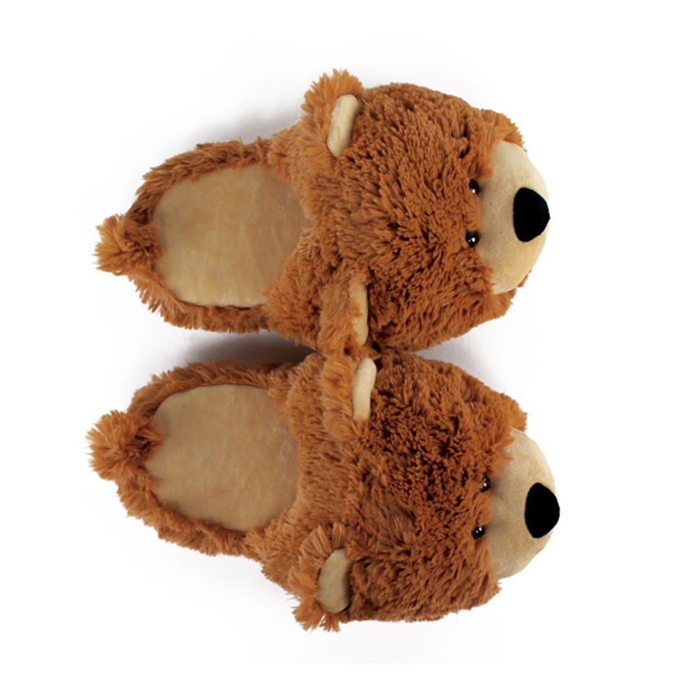 Mos Teddy Xyooj Slippers Sab Hauv Tsev Khau Khau Plush Cov Poj Niam Fur Slippers Lag Luam wholesale Fuzzy Bear Slippers