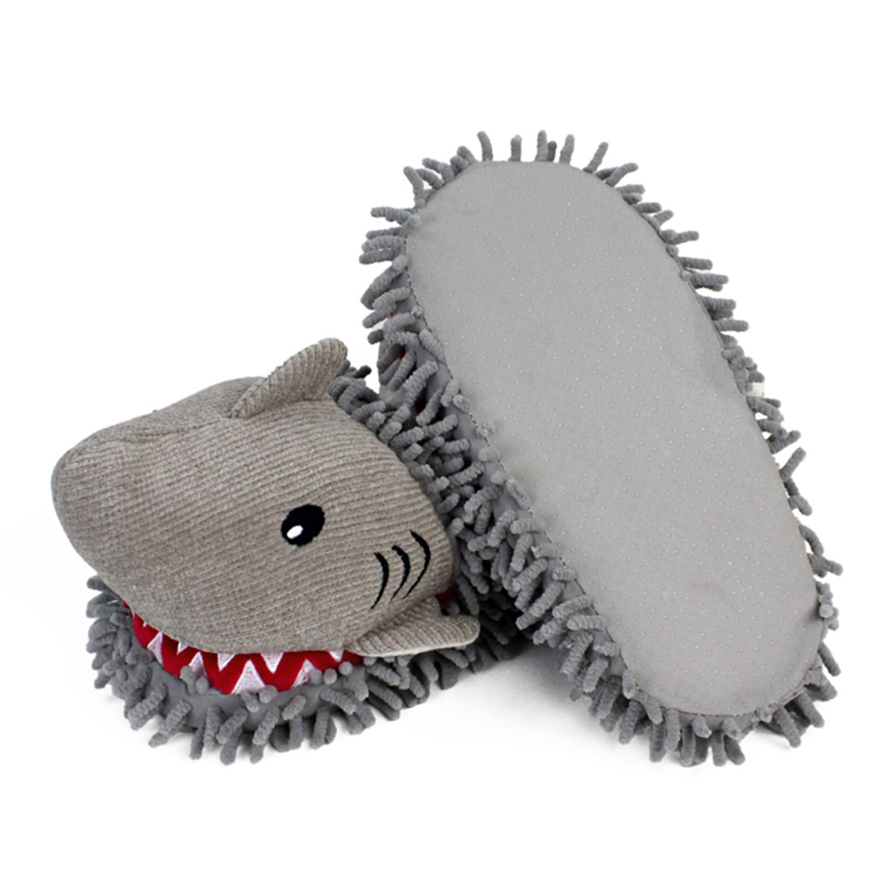 Low MOQ Fuzzy Shark Šlepetės suaugusiems Pliušinės namų šlepetės porai