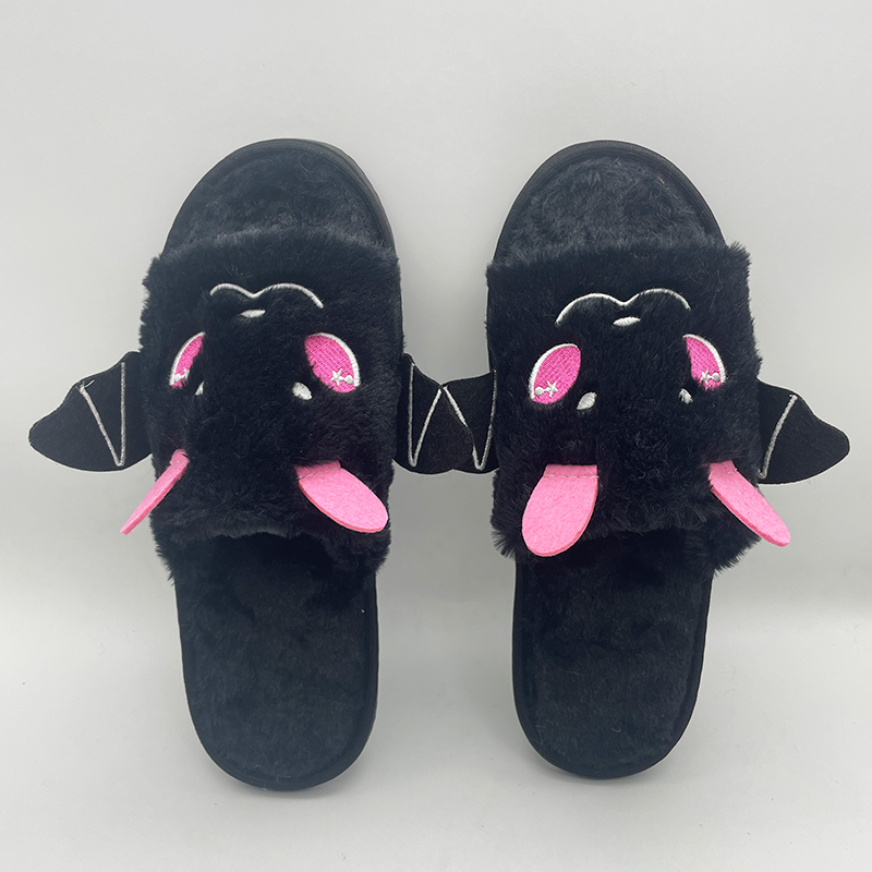 Spooky Slides Halloween Slippers Jack O Lantern Pumpkin Soft Plush mma mkpịsị ụkwụ mepere emepe ime ụlọ dị n'èzí fuzzy Slippers Onyinye.