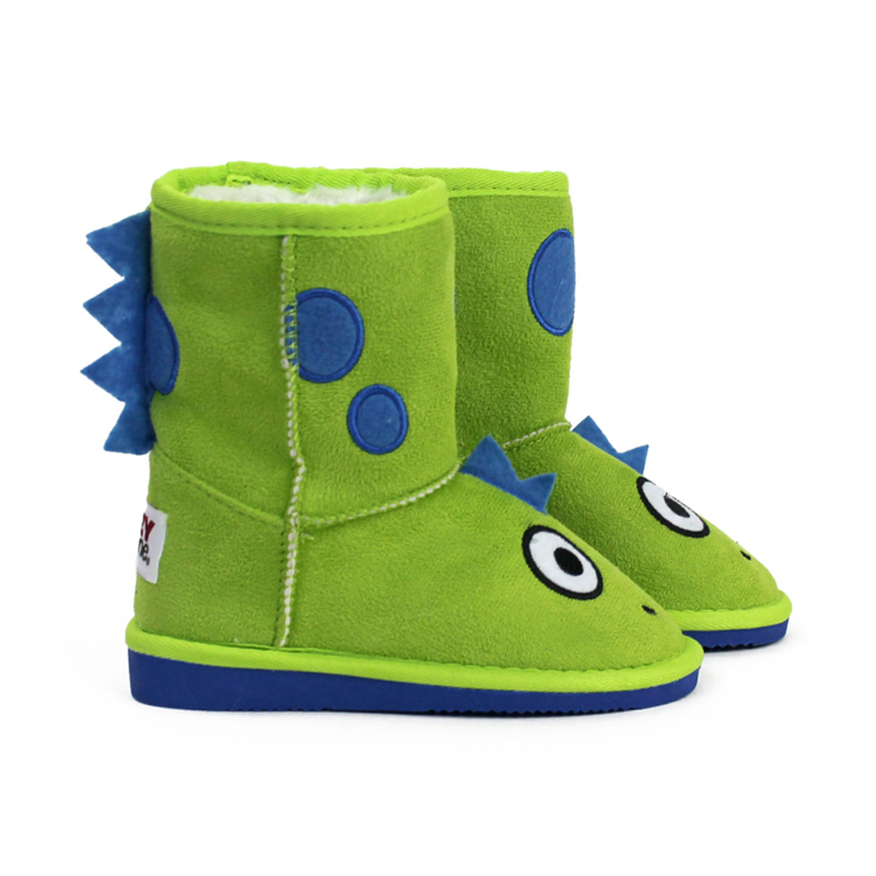 Pantofole da dinosauro Toasty Toez per bambini carini all'ingrosso Pantofole da stivale Dino verdi