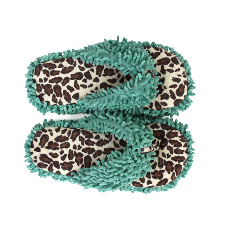 Custom Logo Fluffy Fuzzy Leopard Spa мех Өйдәге ачык слайдлар