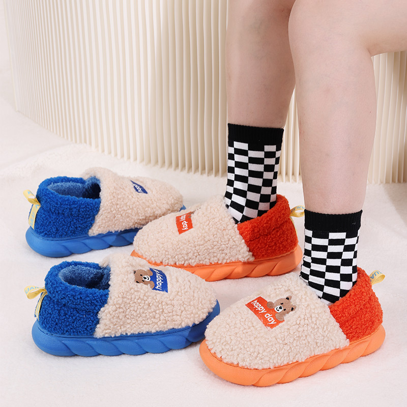 2023 Non-Slippers Comfy Cotton Slippers for Couple Men's Household Striped Winter Indoor Soft House Shoes