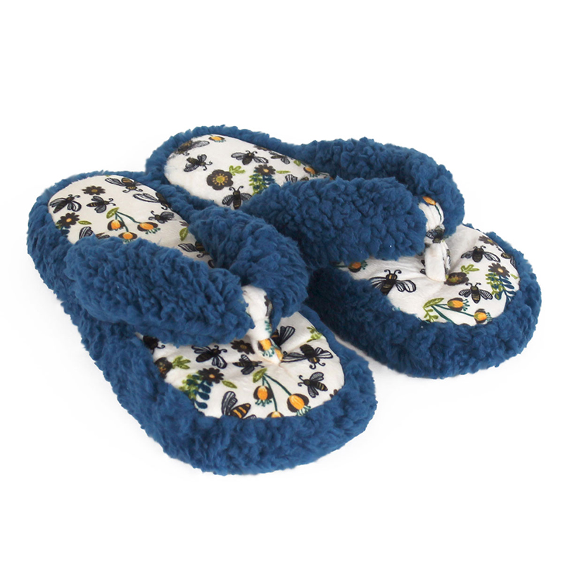 Lazy One Flip-Flop Queen Bee Spa Slippers ho an'ny vehivavy Slippers Fuzzy House