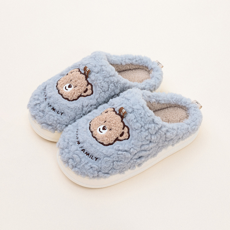 Teddy Bear Sandal Rumah Lucu untuk Wanita/Pria/Anak-anak Hangat Nyaman Mewah Slip-On Sandal Lucu Lembut Fluffy Sandal Fuzzy