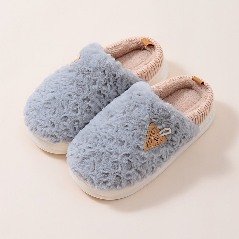 Grosir Musim Dingin Hangat Rumah Sandal Ngarep Anti-Slip Soft Sol Sepatu Lantai Dalam Ruangan Kamar Tidur Kanggo Pria/Wanita