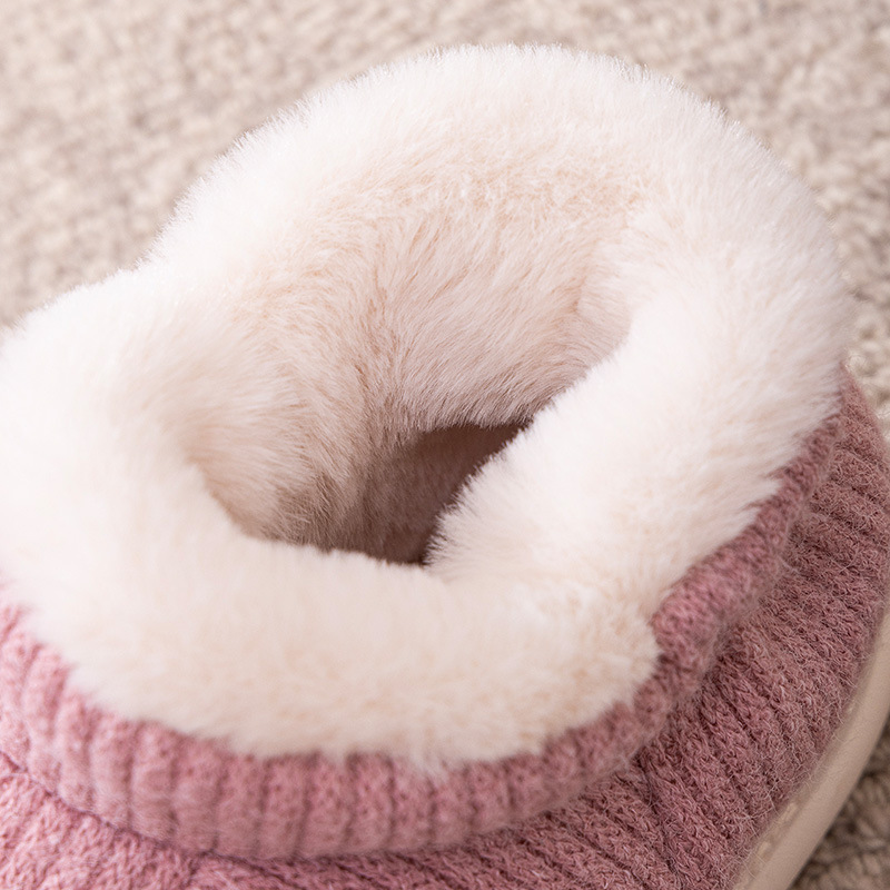 Pantuflas de casa de algodón de novo estilo de inverno para mulleres para interiores, zapatos de algodón de terciopelo de suela gruesa
