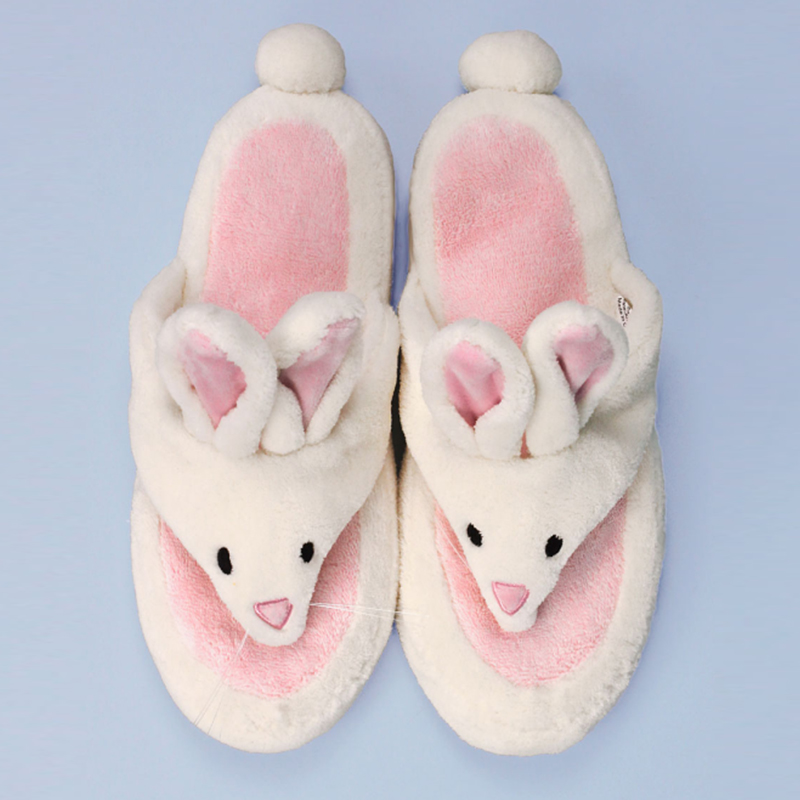 White&Pink Bunny Spa Sandal Flip Flop para sa Babae