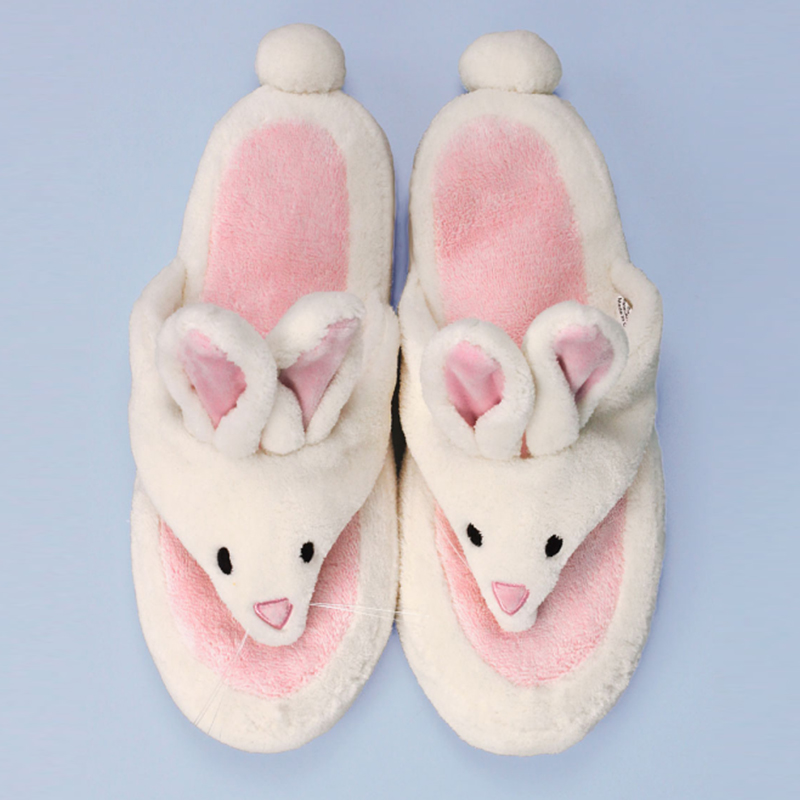 ئاياللار ئۈچۈن ئاق ۋە ھالرەڭ Bunny Spa Sandal Flip Flop