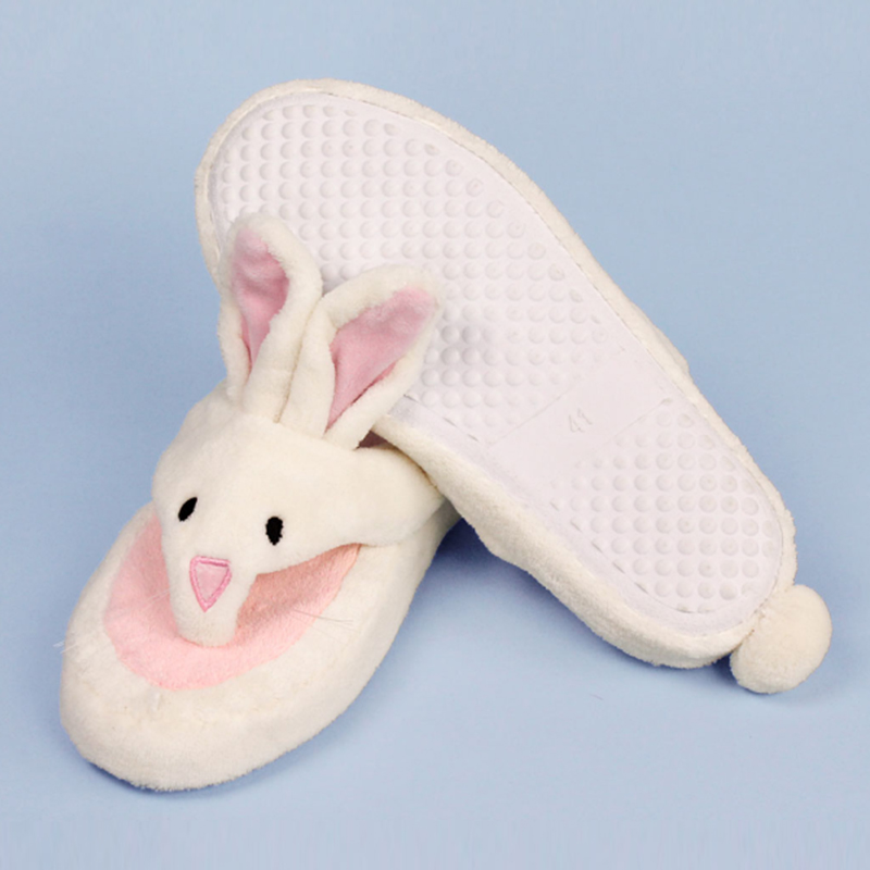 White&Pink Bunny Spa Sandal Flip Flip Flop ya Akazi