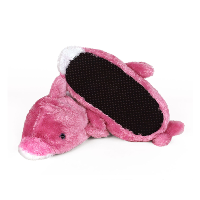 Милые фабричные розовые тапочки с дельфинами и животными, домашняя обувь для животных
