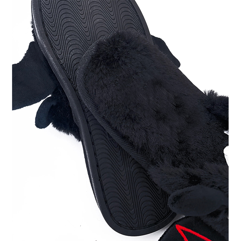 Halloween Funny One Size Winter Warm Unisex Black Bat Slippers