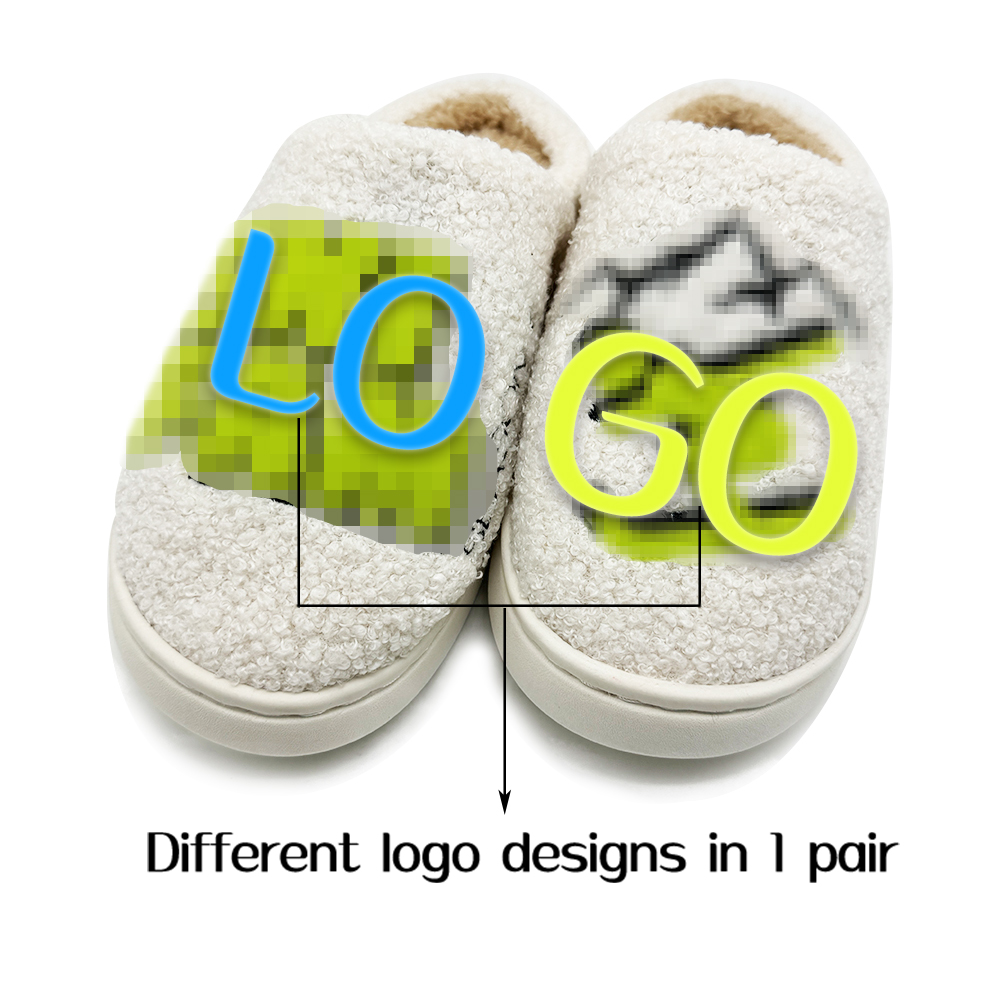 Customized Logo Winter Slippers Comfy Warm Plush Slip-on House Slipper For Winter Indoor