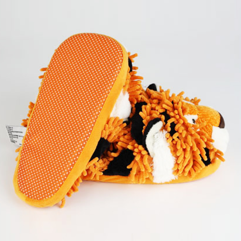 Fuzzy Tiger Plush Slippers Unisex Animal Design Adult Slippers