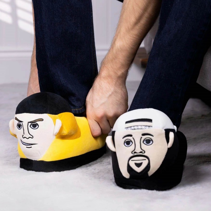 Fun Custom Jay & Silent Bob Plush Slippers for for Men and Women