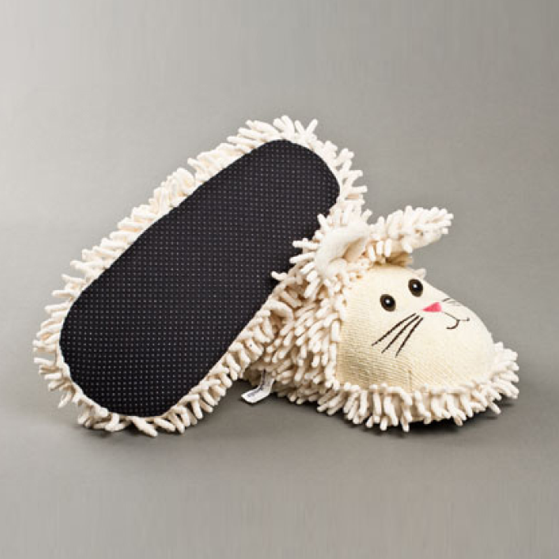 Soft Cotton Close Toe Fuzzy Bunny Plush Massage Slippers
